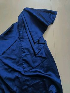 One Shoulder Satin Ruffle Top...