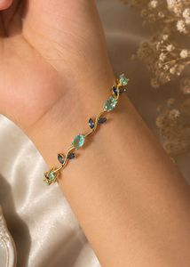 cinderella Blue Crystal Gold Bracelet