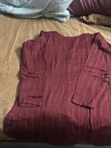 Maroon Striped small size coord set