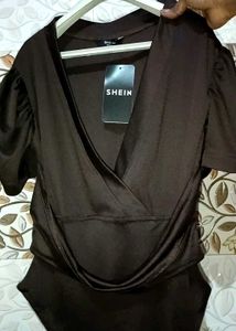 Chic Brown Wrap Top - Stylish &amp; Versatile