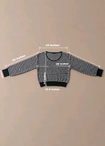 BLACK &amp; WHITE TEXTURED KNIT CREWNECK SWEATER