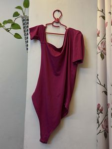 Unique Magenta One-Shoulder Top