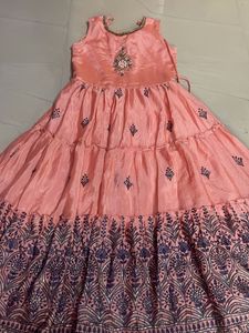 Designer  Peach Gown with coat set