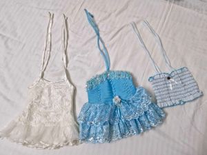 Baby Dresses  And Top (3 Pcs)