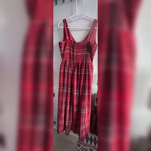 Rust orange Plaid Maxi Dress