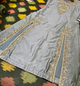 Elegant Grey Embroidered suit