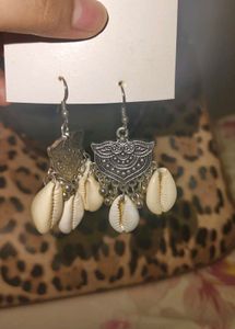 Boho Cowrie Shell Dangle Earrings