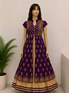 Beautiful Purple Embroidered Anarkali Gown