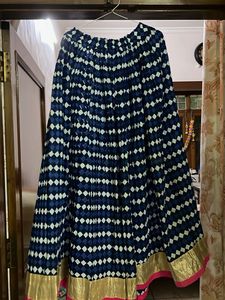 Beautiful Blue Diamond Print Ethnic Skirt