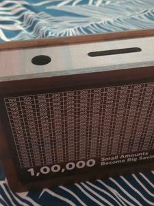 Money saving wooden box