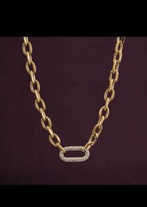 PALMONAS Gold Chain Necklace with Rhinestone