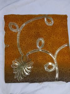 Free Delivery MUSTARD BROWN DOUBLE COLOUR SAREE
