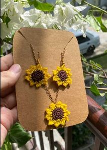 Crochet Flower Jewelry Sets