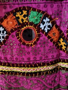 Vibrant Pink Ethnic dupatta with mirror work