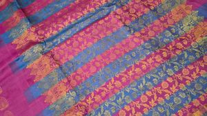 Beautiful Pink Saree with Gold Border
