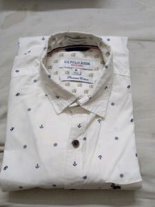 U.S.POLO ASSN WHITE WITH BLUE PRINT