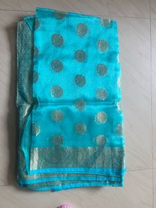 Elegant Blue Silk Saree ( no blouse)