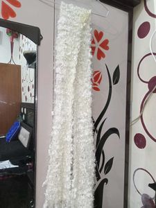 Fluffy White Scarf