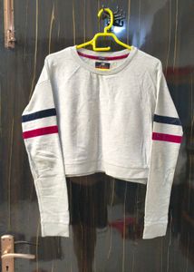 Striped Sleeve Crop Top