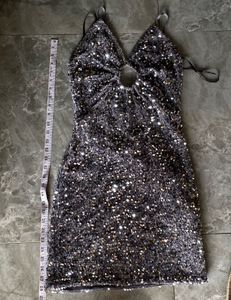 ✨ Forever 21 Grey-Blue Velvet Sequin Dress