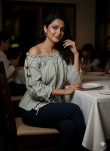 Light green peplum Top