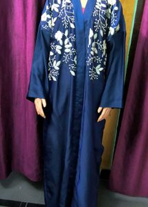 Embroidered Burqa &amp; dupatta Navy Blue Embroidery