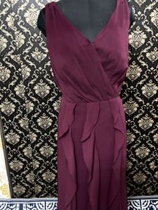 designer ruffle gown