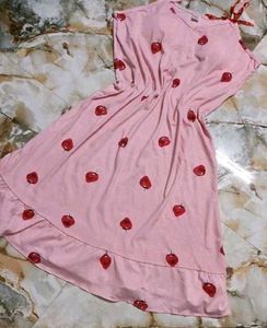 Cute Strawberry Print Nightgown