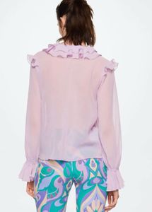Lavender Ruffled Sheer Blouse