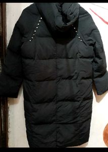 Black Padded Coat with Studs