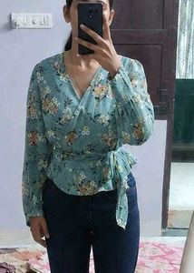 Chic Floral Wrap Top