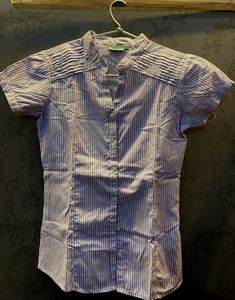 Women Stripes Casual Half Sleves Shirt