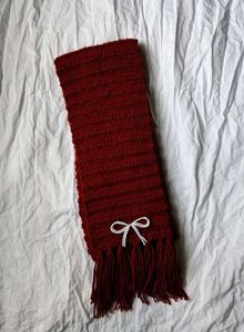 Handmade Red Crochet Scarf
