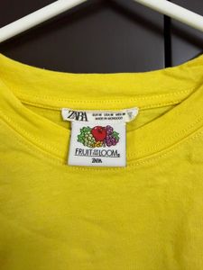 Zara Fruit of the Loom Yellow T-Shirt