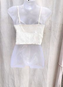 I. White Lace Corset Top
