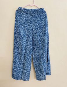 Blue Floral Palazzo Pants
