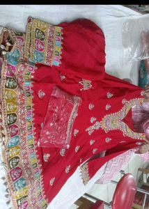 Embroidered Red Kurta Set with Dupatta