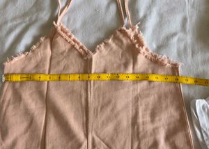 Peach Camisole &amp; White T-shirt Set