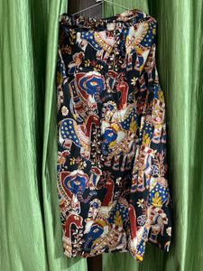 Boho Elephant Print Ethnic Skirt