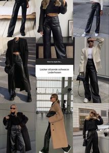 Shiny Black Faux Leather Pants