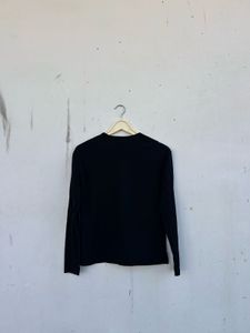 Black Graphic Print Long Sleeve Tee