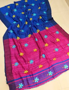 Brand new Embroidered Blue & Pink Saree