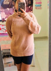 Ribbed Knit Turtleneck Sweater