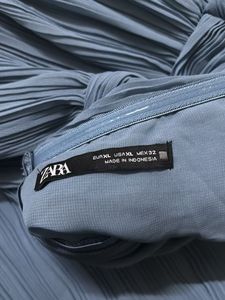 ZARA blue pleated dress