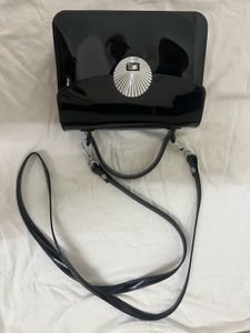 Chic Black Patent Crossbody Bag