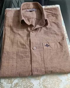Men's Brown Button-Up Shirt