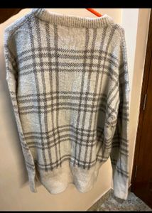 Cozy Plaid Knit Sweater