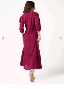 pink embroidery dress