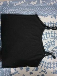Basic Black Spaghetti Strap Crop Top
