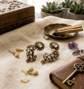 Elegant Crystal Jhumka Earrings